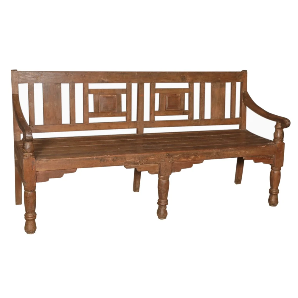 Artisan Reclaimed Teak Bench - Image 2