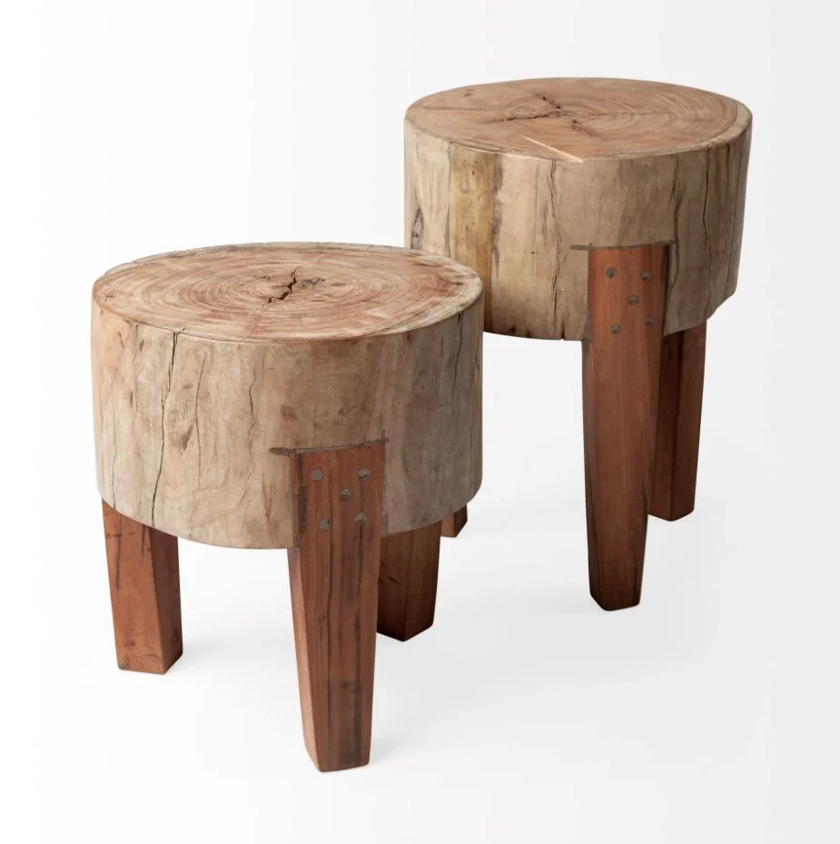 Asco Rustic Wood Stool - Image 5