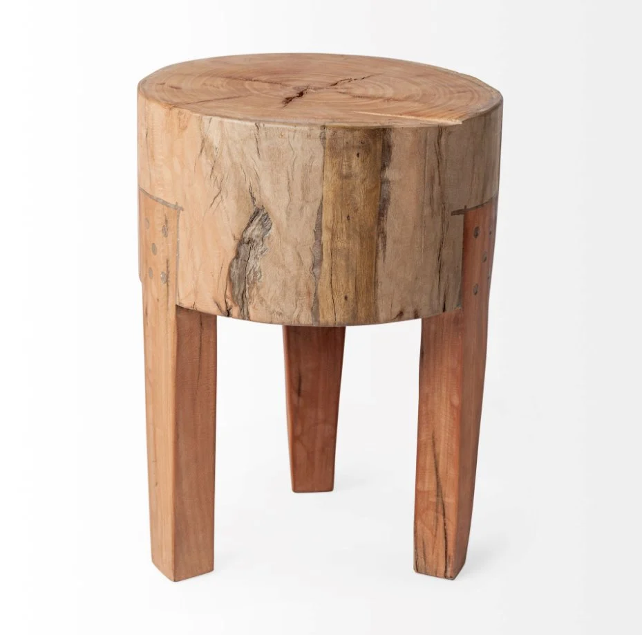 Asco Rustic Wood Stool - Image 9