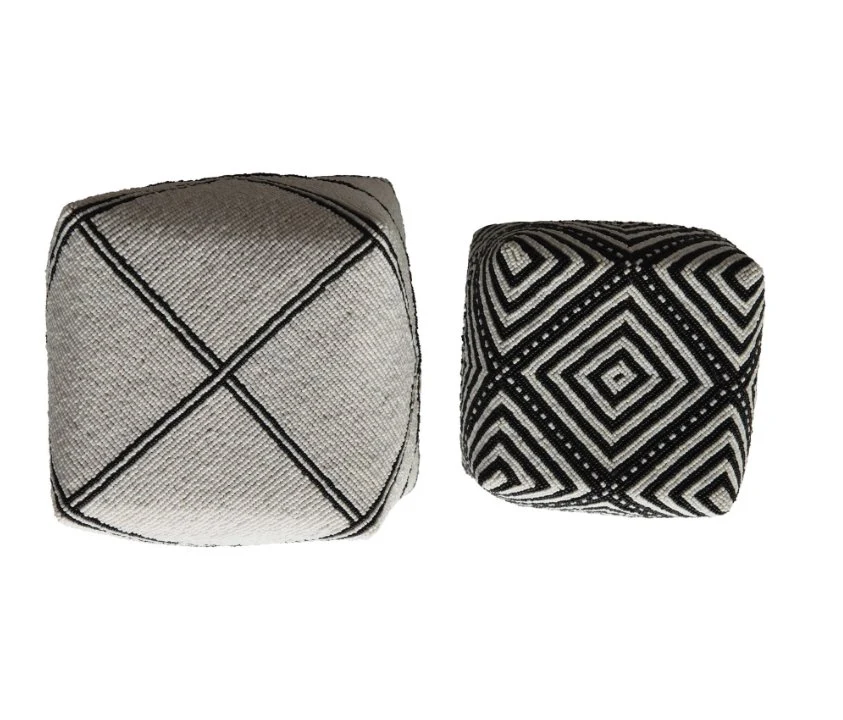 Black and White Hand-Beaded Bamboo Containers - Image 3