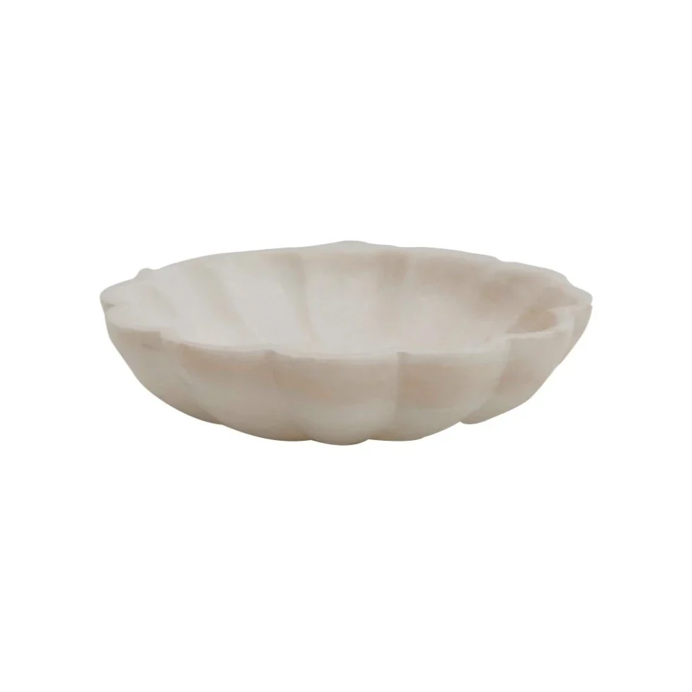 Carved Marble Flower Dish