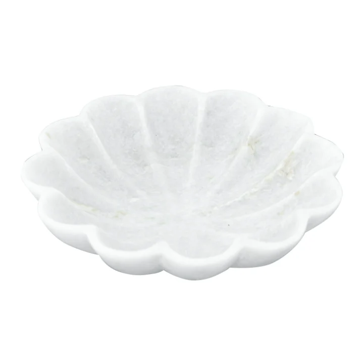 Carved Marble Flower Dish - Image 3