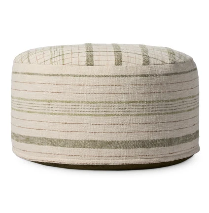 Chris Loves Julia x Loloi Round Cream Pouf