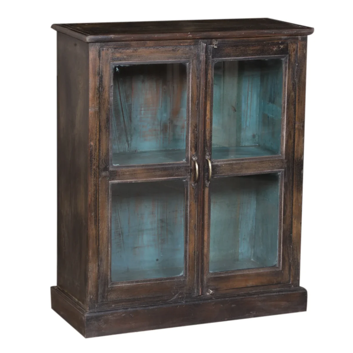 Dark Wood Cabinet with Glass - Image 3