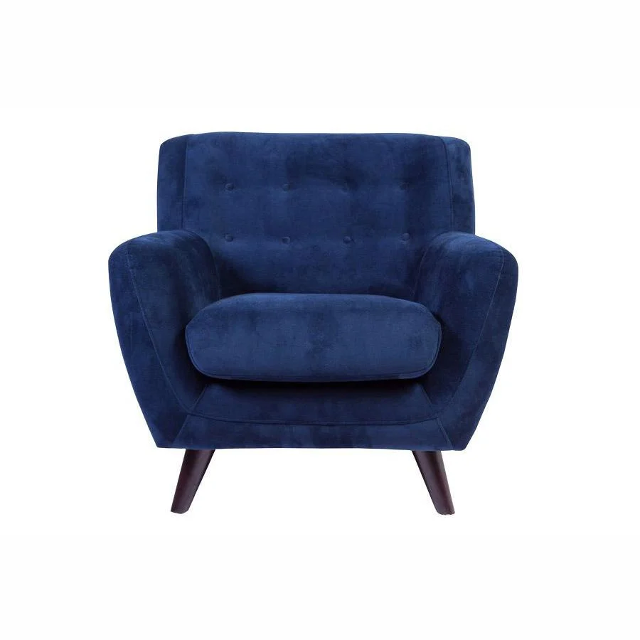Edie Blue Velvet Chair - Image 2
