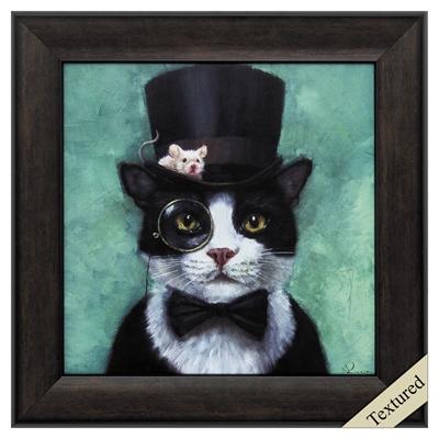 Framed Animal Wall Art "Tuxedo Cat"