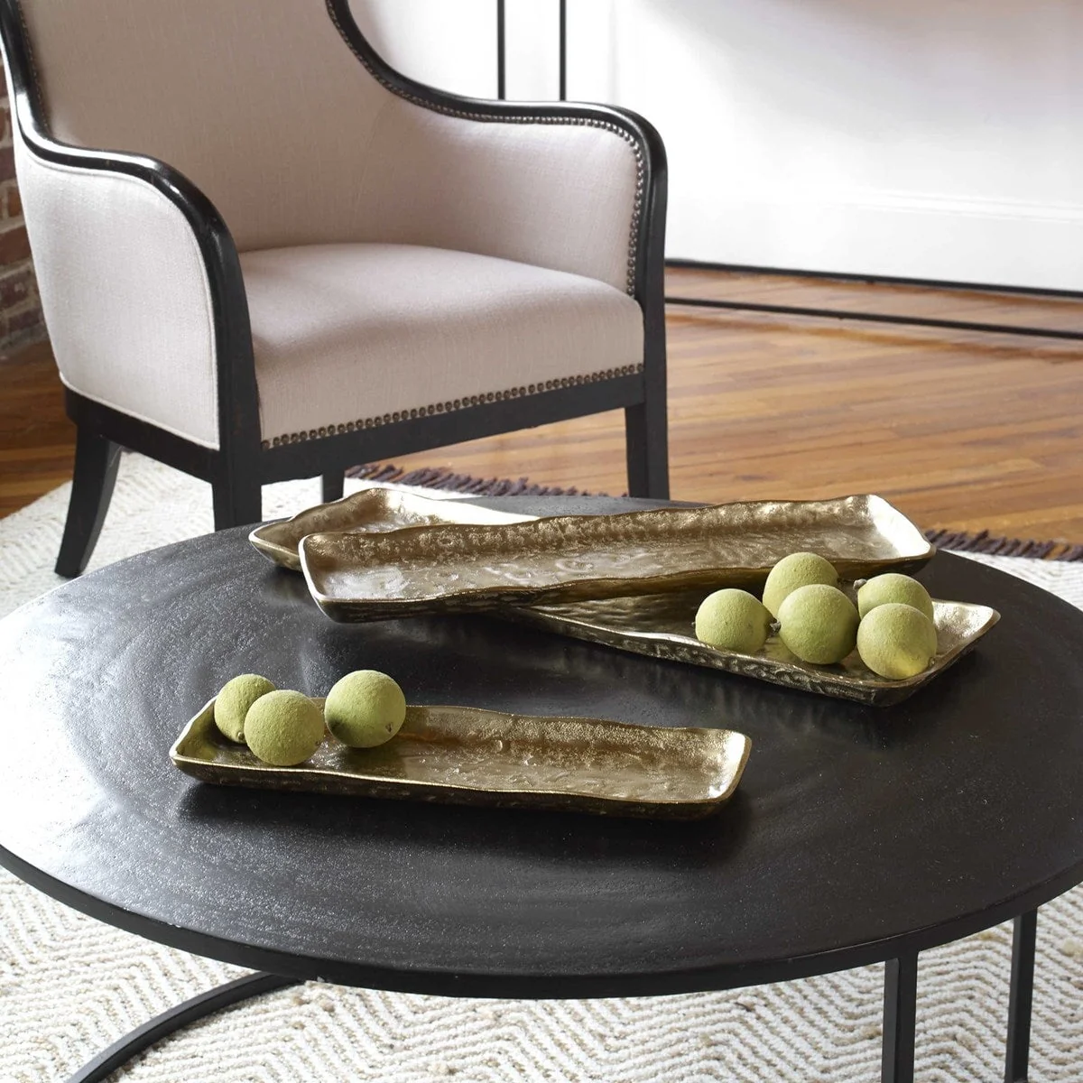 Artisan Trays in Antique Gold, Set of 3 - Image 3