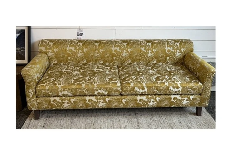 Gold Floral 80" Sofa