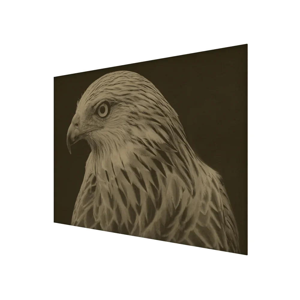 Hawk Artwork in Maple Frame - Image 3