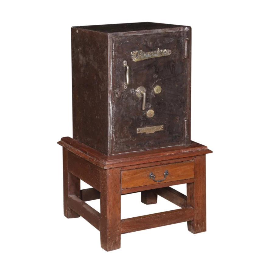 Iron Locker with Wooden Stand