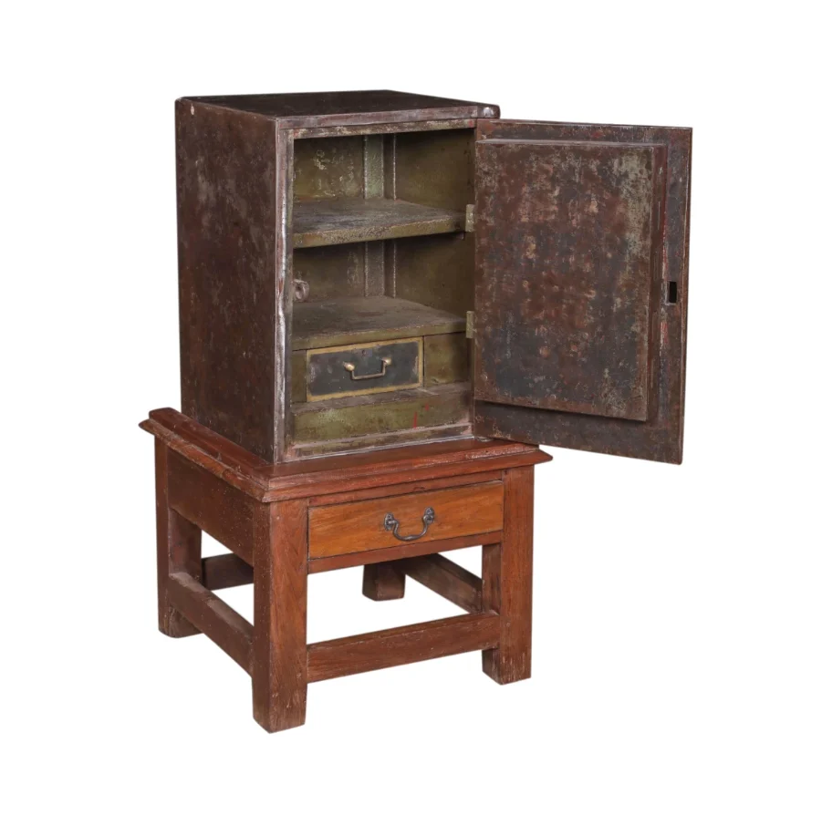 Iron Locker with Wooden Stand - Image 2