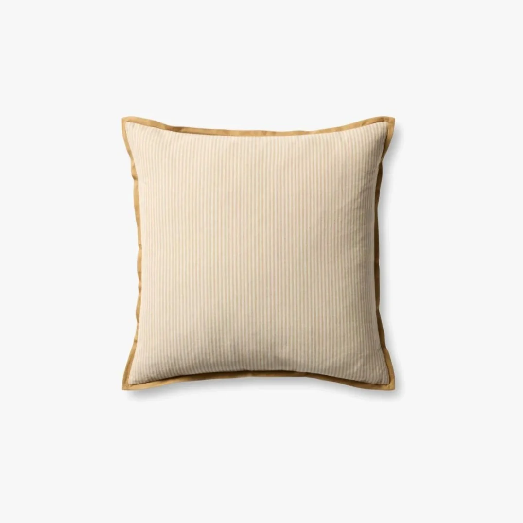Jeremiah Brent X Loloi Sullivan Pillow in Natural/Gold