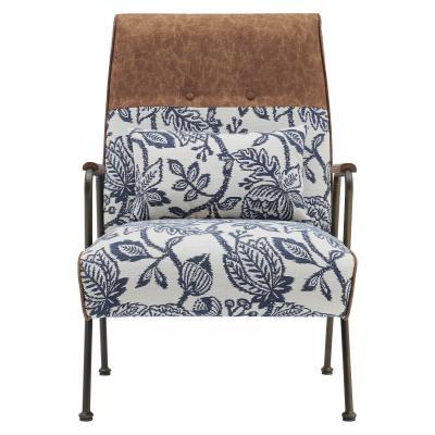 Kahlo Chair in Blue & White Floral Print - Image 2