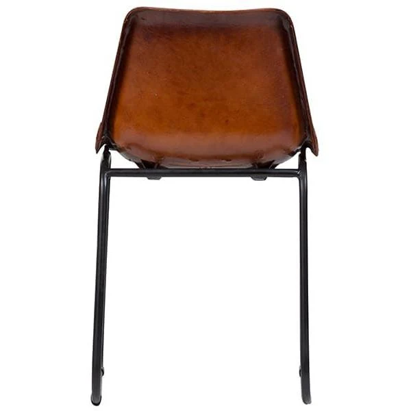 Leather Dining Chair with Metal Base - Image 5
