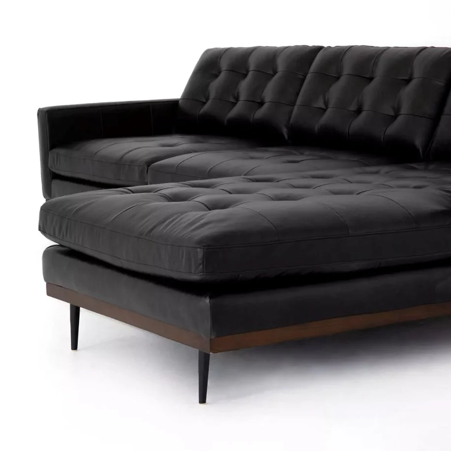 Lexi 2 Piece Leather Sectional with Chaise - Image 12