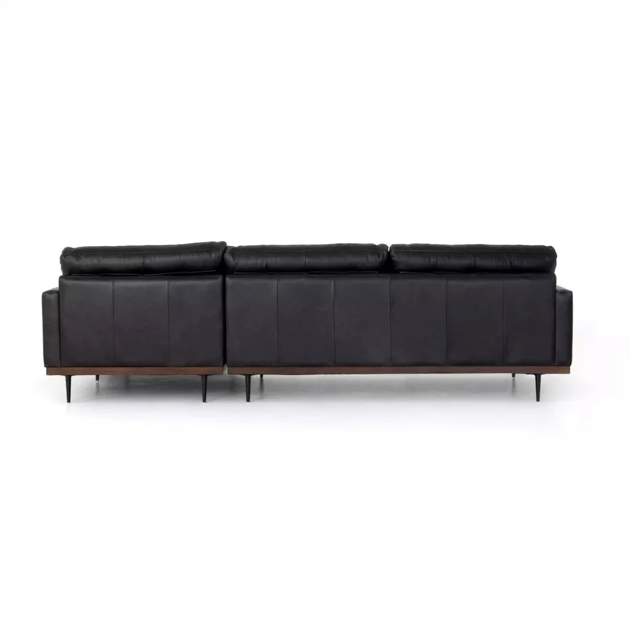 Lexi 2 Piece Leather Sectional with Chaise - Image 17