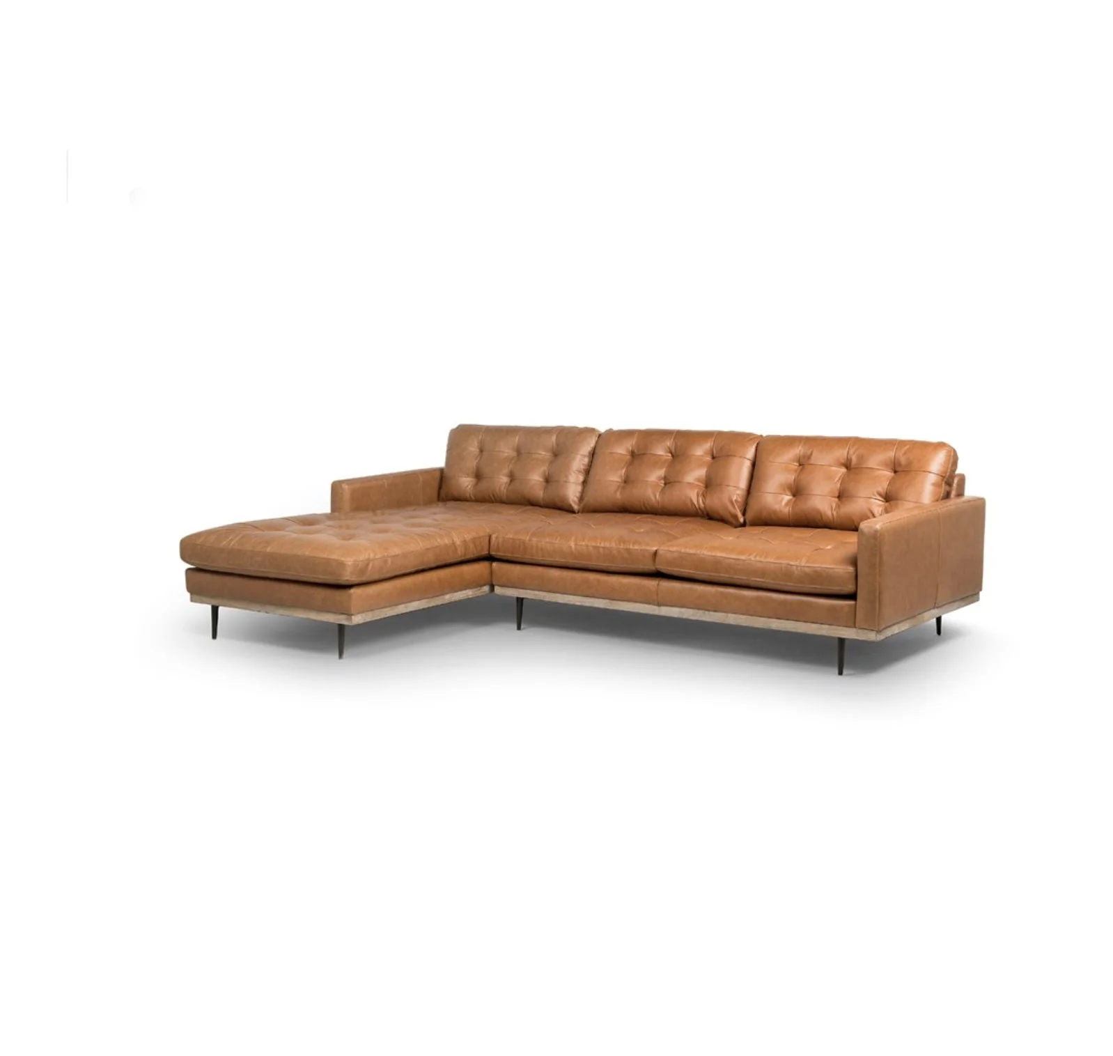 Lexi 2 Piece Leather Sectional with Chaise - Image 19