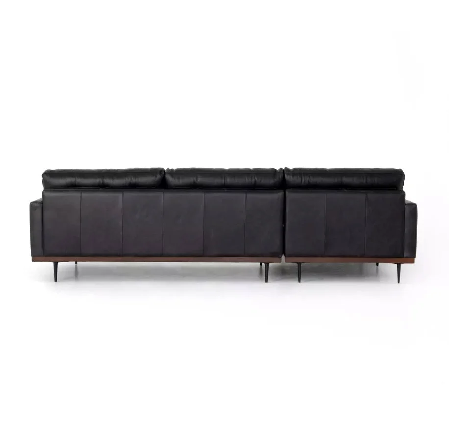 Lexi 2 Piece Leather Sectional with Chaise - Image 33