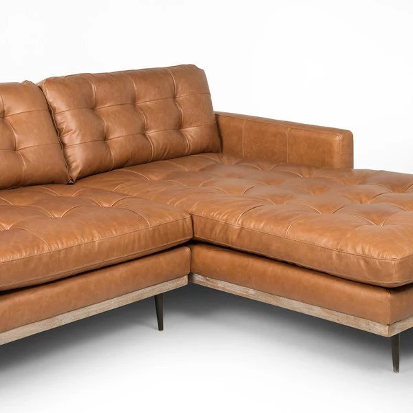 Lexi 2 Piece Leather Sectional with Chaise - Image 6