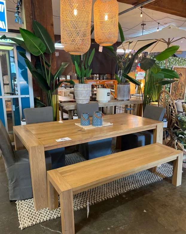 Final Sale - Light Oak Resin Capra Dining Table - Image 2