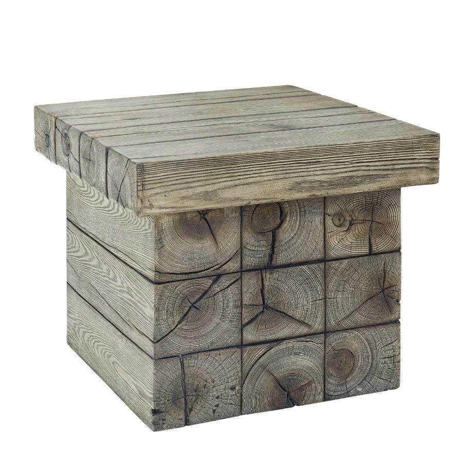 Manteo Rustic Coastal Outdoor Patio Side Table - Image 3
