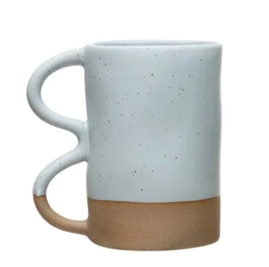 Matte Speckled Stoneware Squiggle Handle Mug - Image 5