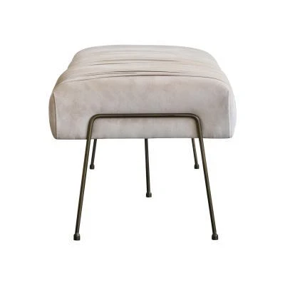 Merritt Velvet Fabric Pleated Bench - Image 4