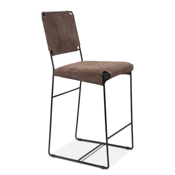 New York Counter Chair, Asphalt Suede
