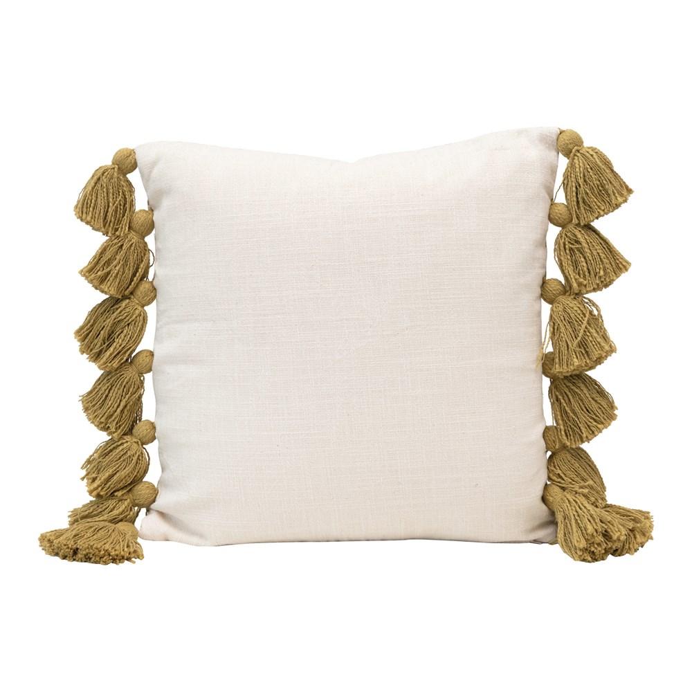 Palm Pattern Pillow with Tassels - Image 4