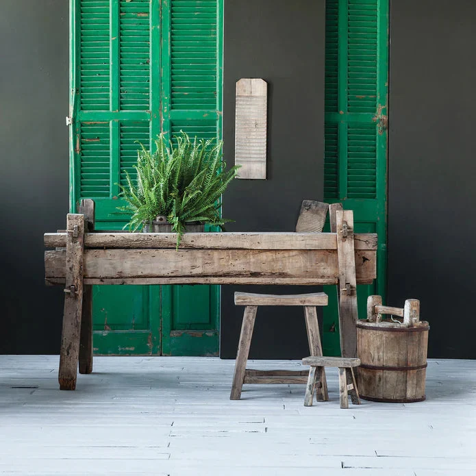 Primitive Reclaimed Wood Stool - Image 4