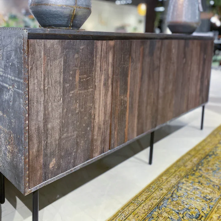 Reclaimed 4 Door Sideboard - Image 4