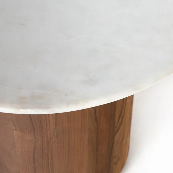 Rondell End Table in Honed White Marble - Image 6