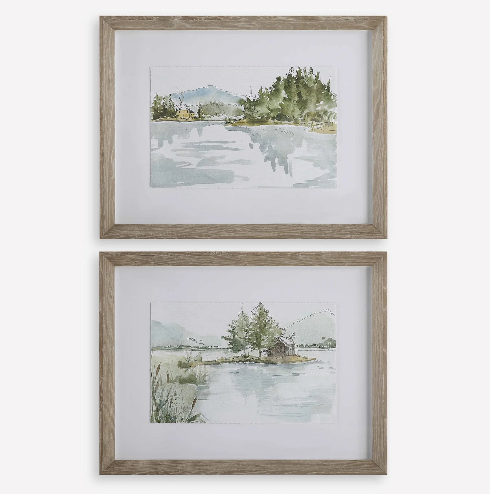 Serene Lake Framed Prints, Set of 2 - Image 2