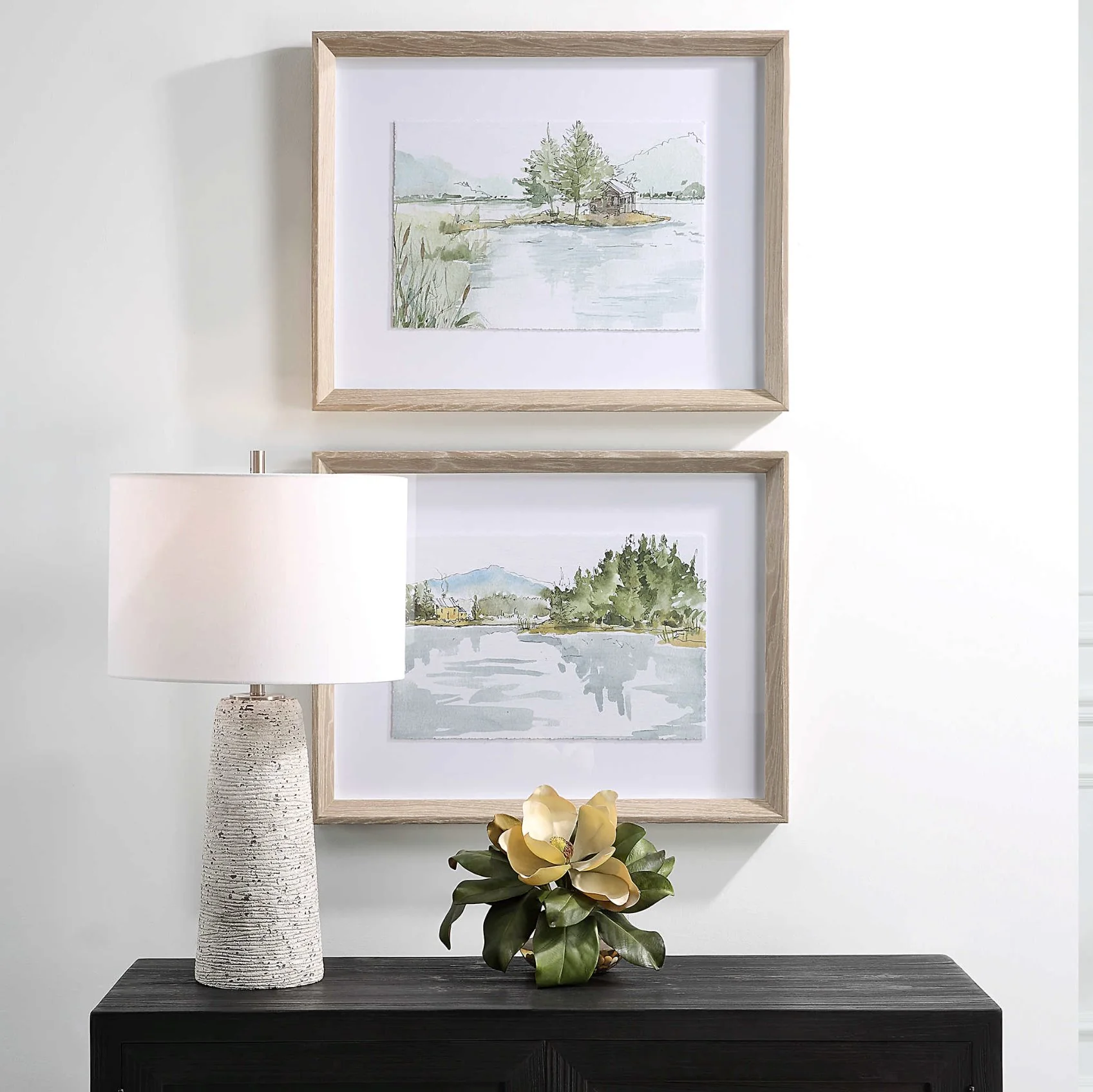 Serene Lake Framed Prints, Set of 2 - Image 5