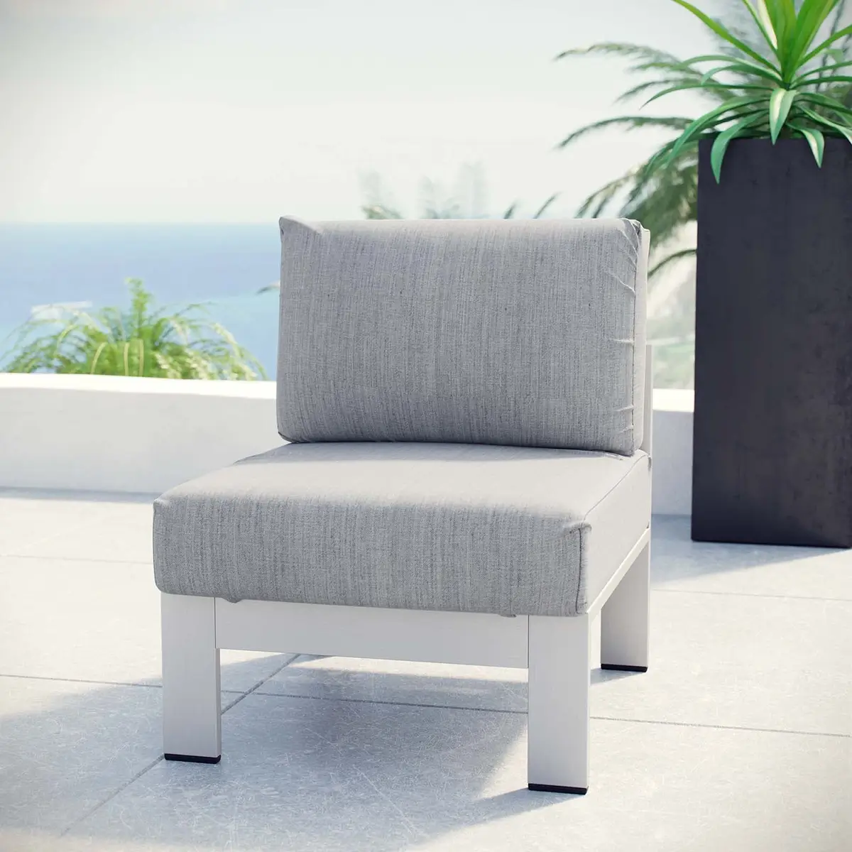 Shore Armless Outdoor Chair - Image 3