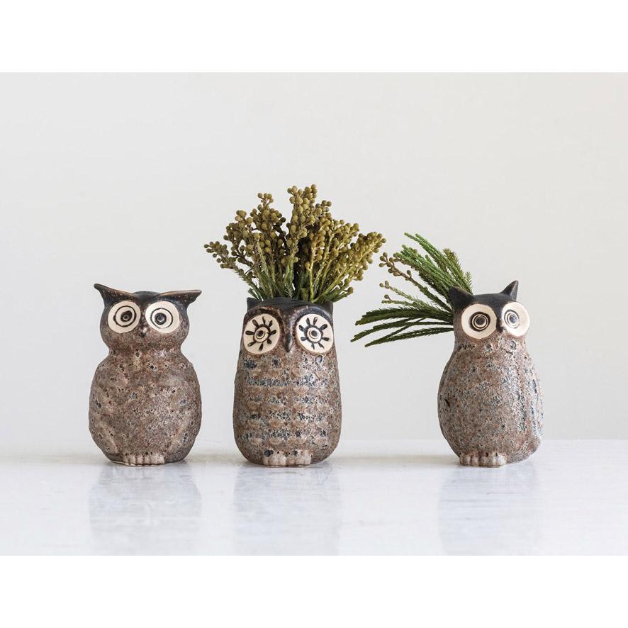 Stoneware Owl Vase - Image 7