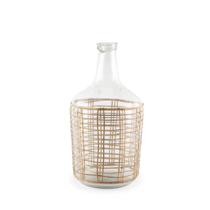 Troian Rattan Wrapped Glass Bottle