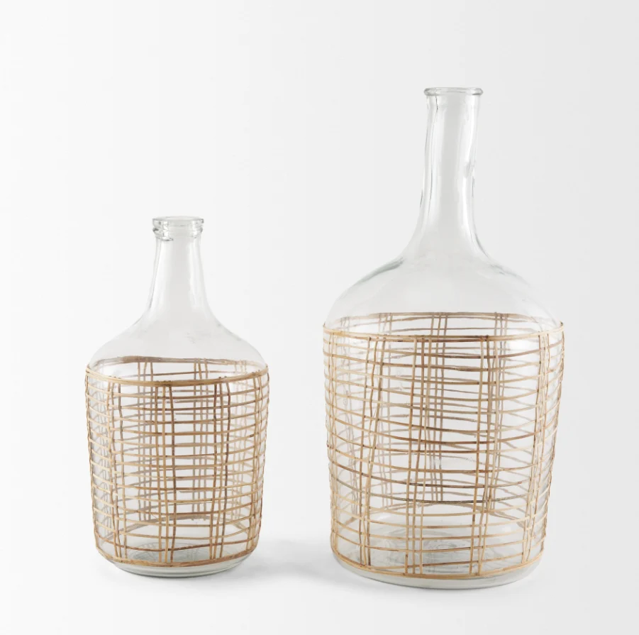Troian Rattan Wrapped Glass Bottle - Image 12