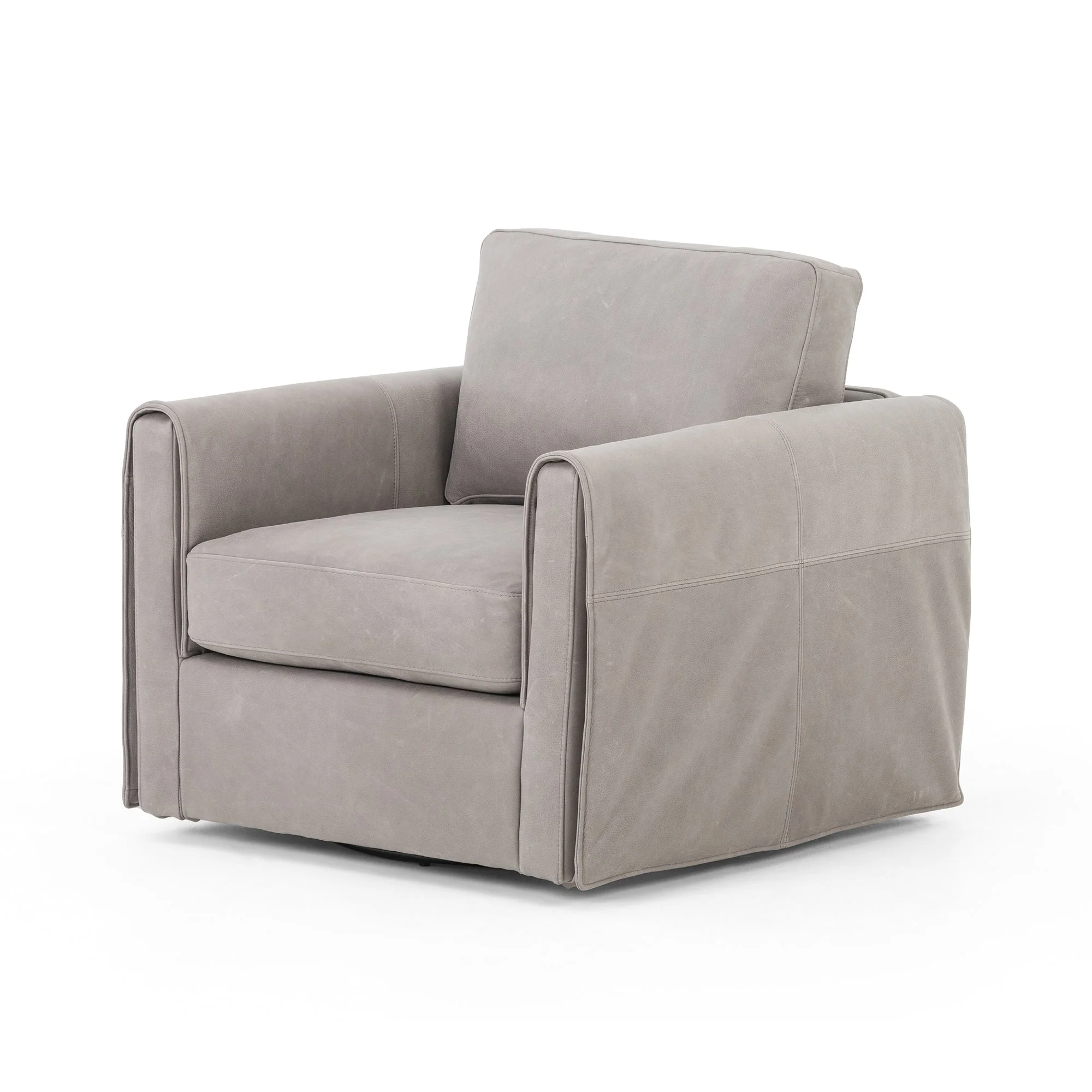 Uma Leather Swivel Chair - Image 2