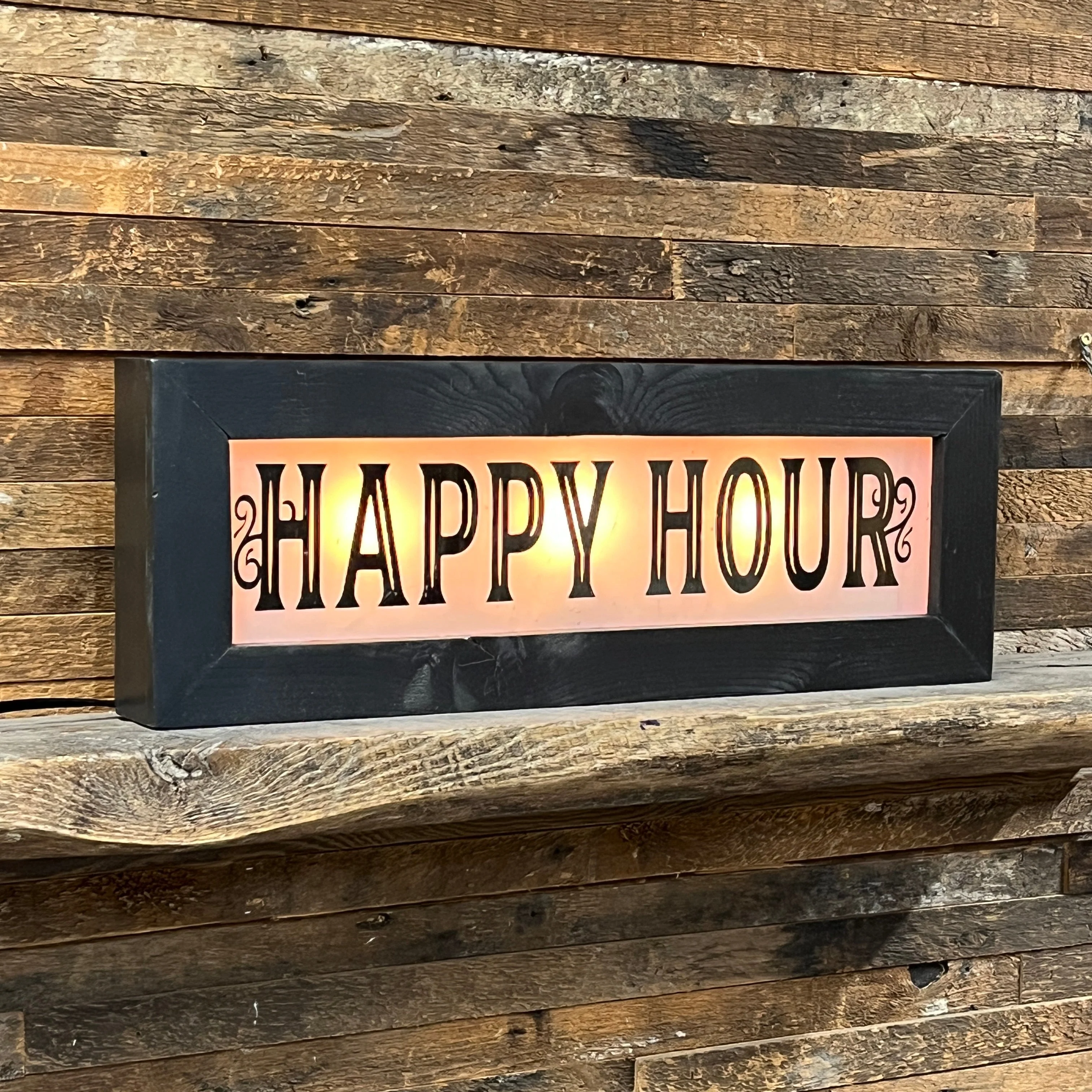 Vintage Style Light Up Happy Hour Sign - Image 3