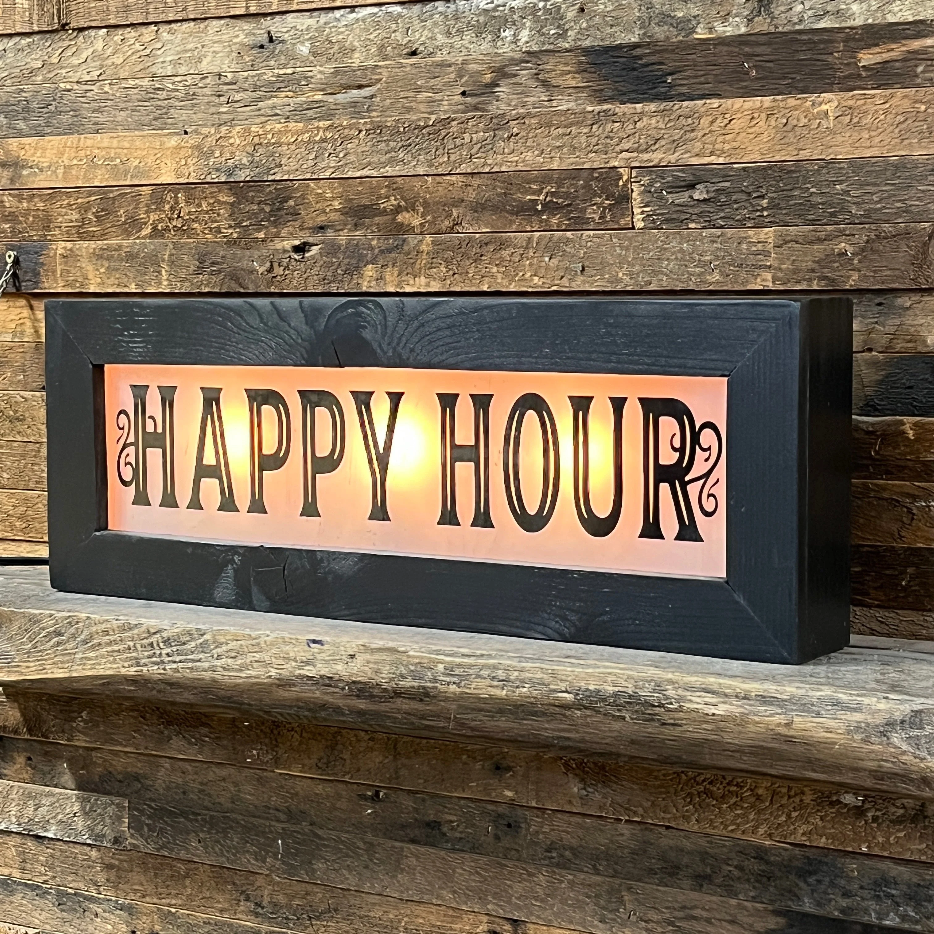 Vintage Style Light Up Happy Hour Sign - Image 4