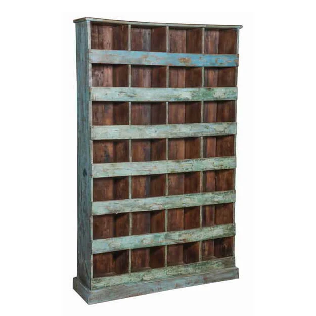 Vintage Painted Teak Wood Bookshelf