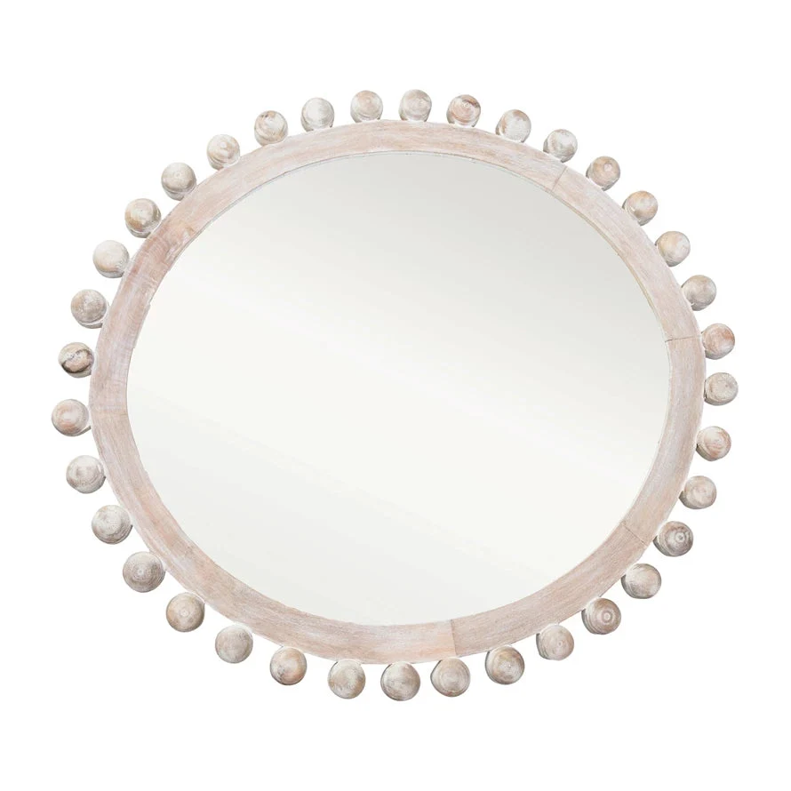 Whitewash 39" Mango Wood Mirror - Image 2