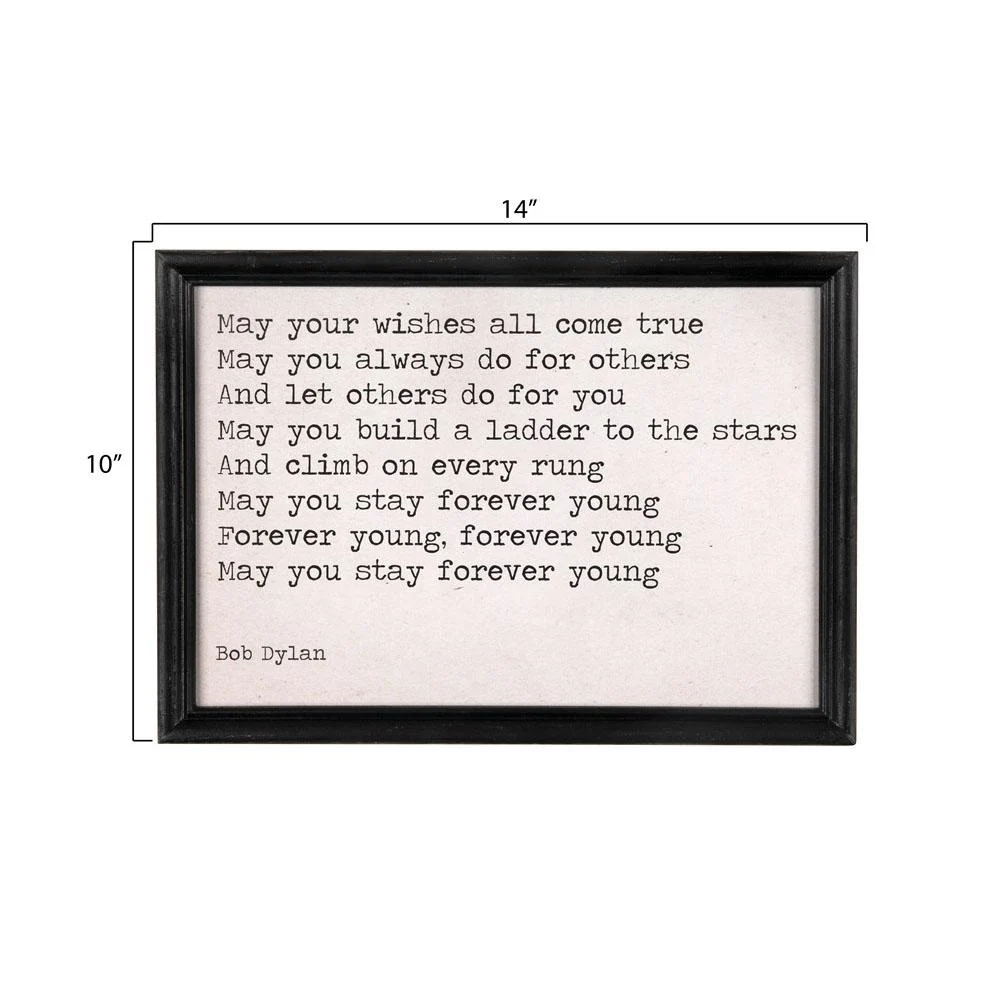 Bob Dylan "Forever Young" Quote Framed Wall Art - Image 4