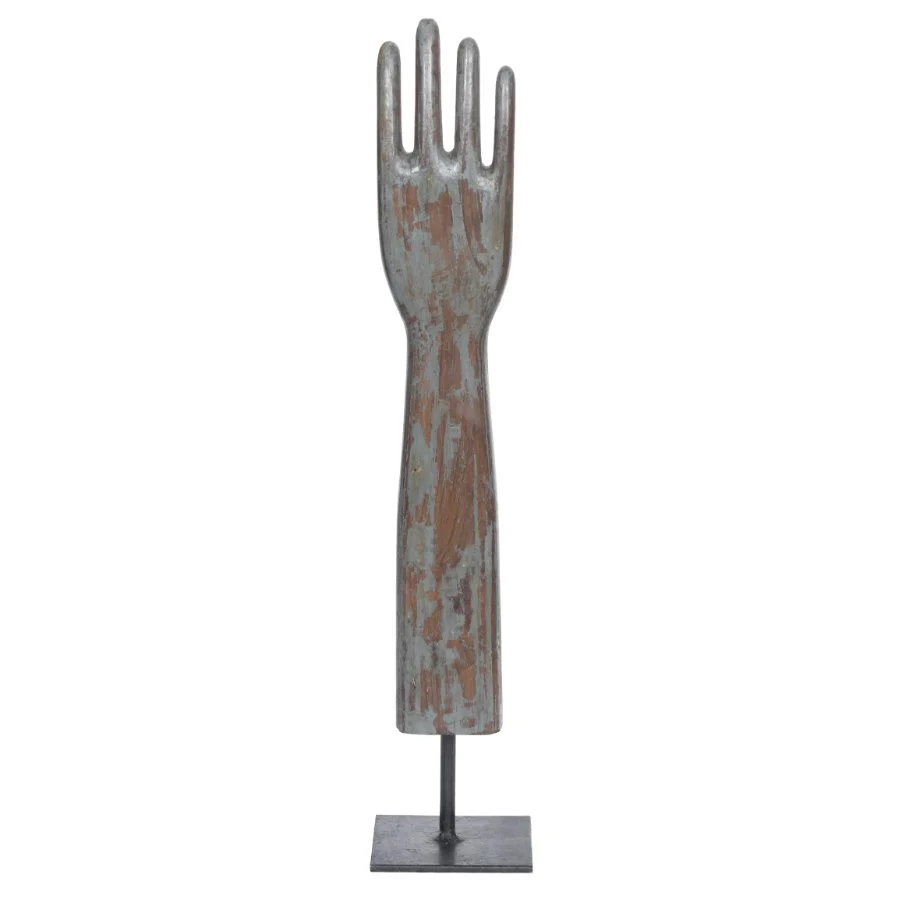 Wooden Glove Mold on Base - Image 4